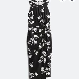 Floral Black and White Women's Dress